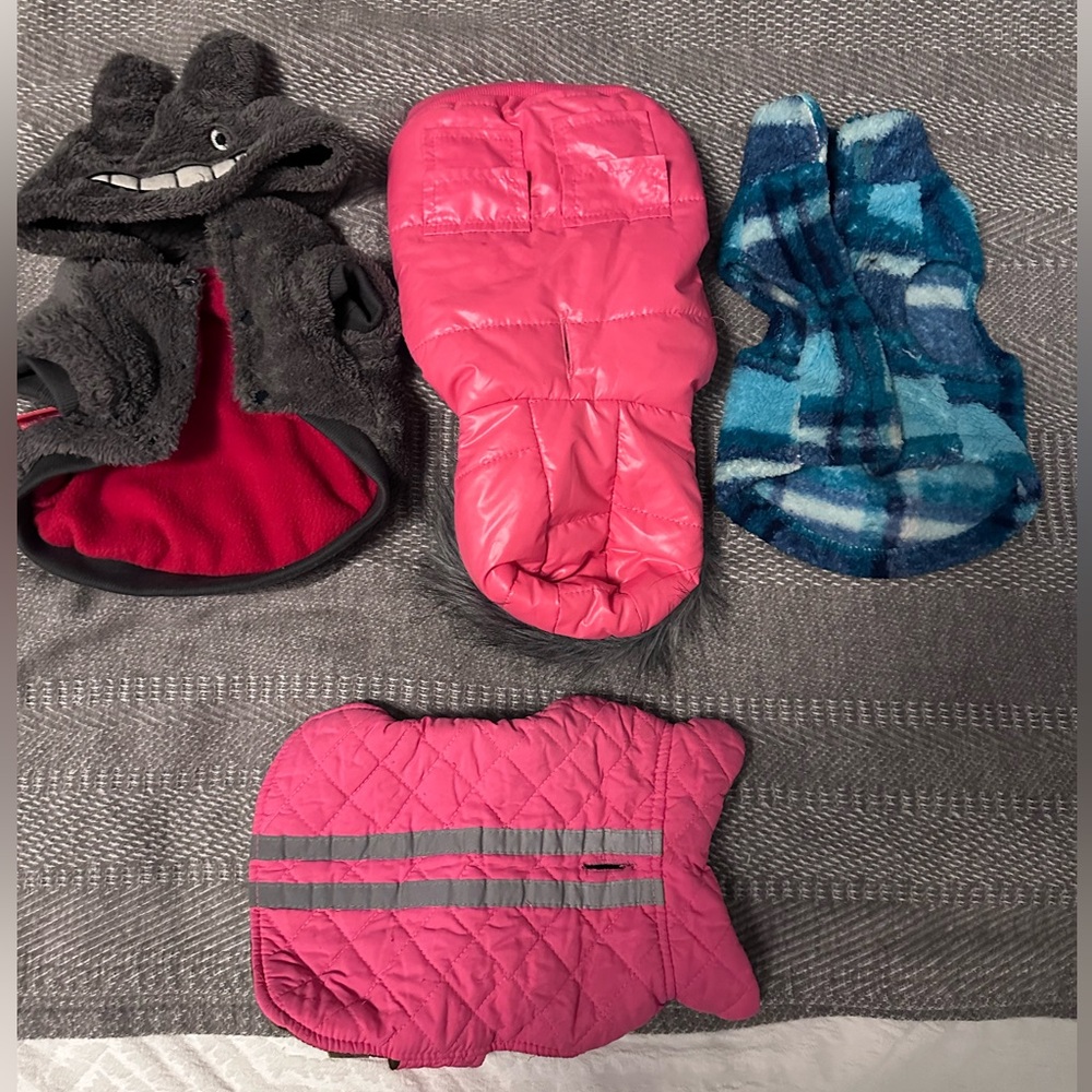 Small dog jackets + vest bundle - Size S + XS